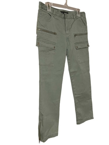 Marc Jacobs Womens Size 10 Zip Ankle Moto Cargo Style Pants Green Zipper Pockets - Picture 13 of 21