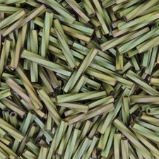 Miyuki Twisted Bugle Beads 2x12mm Matte Metallic Khaki Iris 13GM