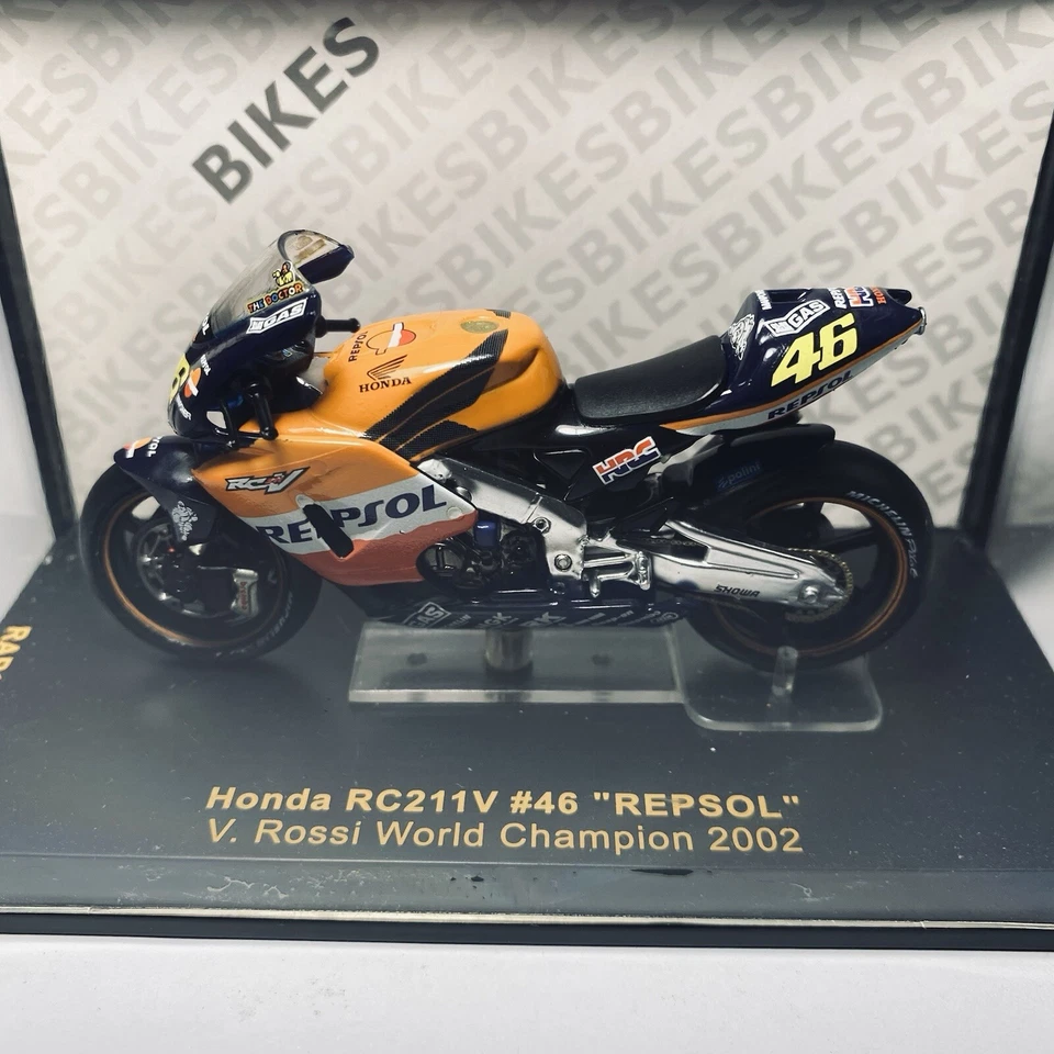 IXO 1/24 V. Rossi Campeón del Mundo 2002 Honda RC211V #46 Repsol franqueo gratuito Foto 3 de 4
