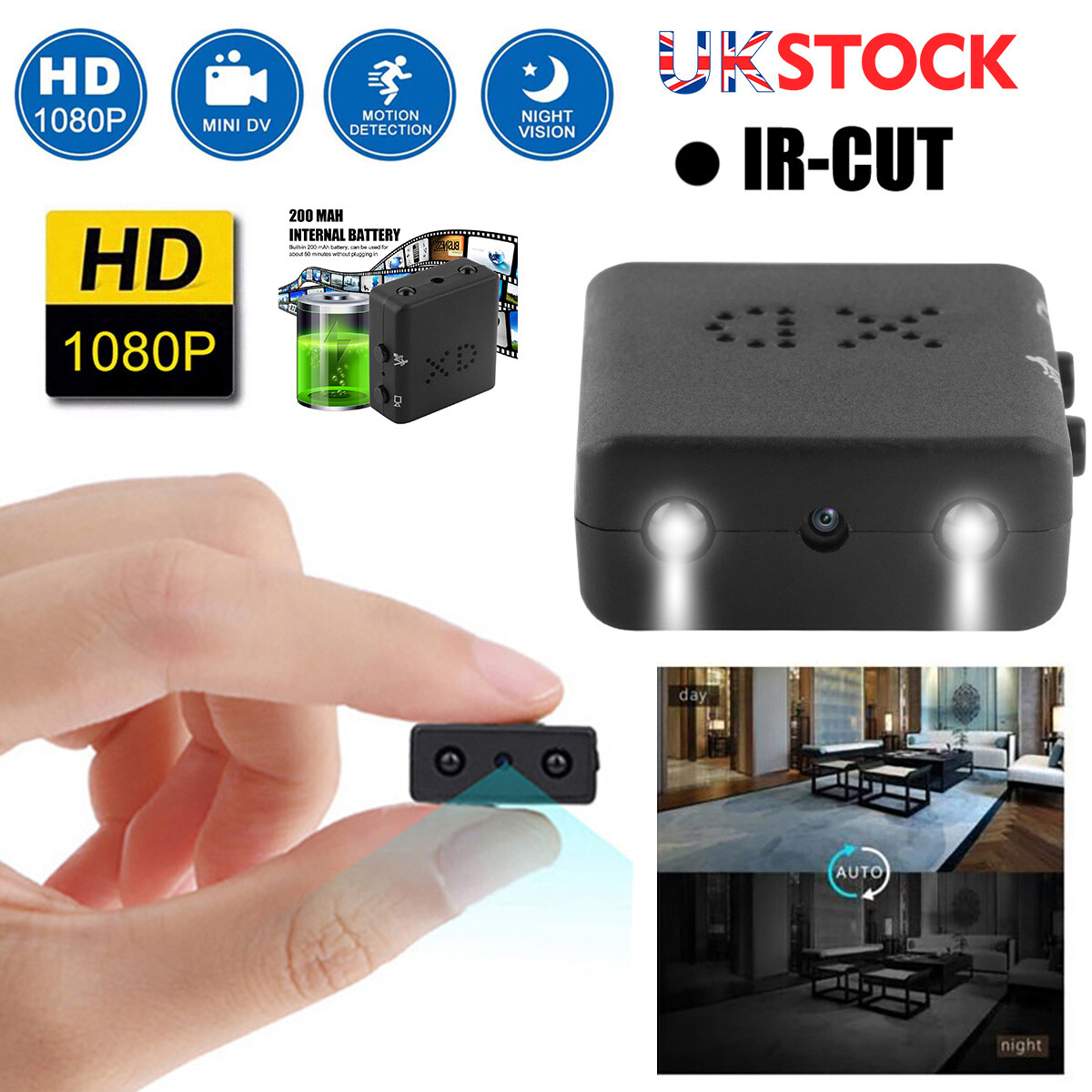 Mini Battery Camera HD 1080P Micro Security Night Vision Motion