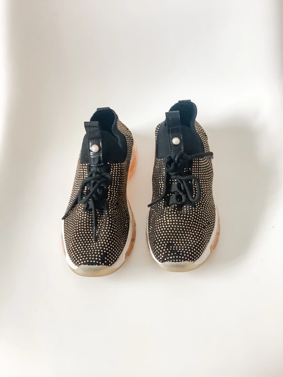 kurt geiger KG black gold sequin trainers air sole uk 3.5 EUR 36 | eBay