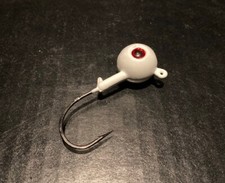 10 Pack Round Gulp Ball Jigs W/ 3-D Eyes from 3/4oz to 10oz Black Nickel Hooks