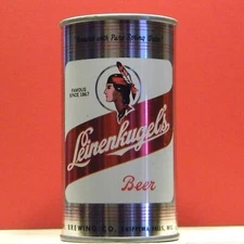 Leinenkugel's Beer Metallic 12 oz Can Indian Picture Wisconsin 82K P/T B/O V/G