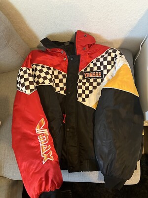 Vintage Embroidered Yamaha Checkered Jacket Mens Regular 3X