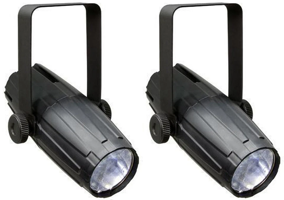 (2) Chauvet DJ LED PINSPOT 2 SpotLights w/ Gel Packs+High Power Lenses+Clamps - Image 2 of 4