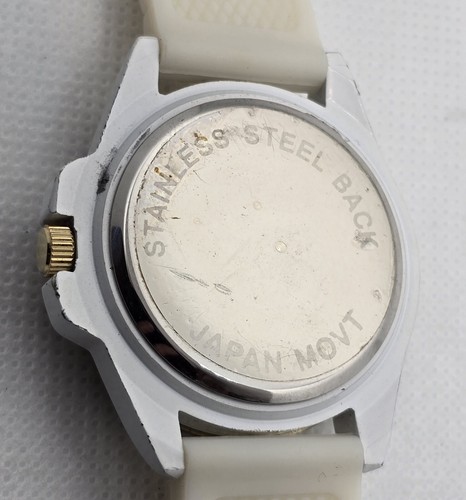 Women's Classic Round White Dial Gold Tone Case White Silicon Band Watch 02 - Picture 9 of 9