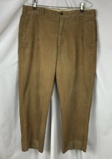 Retro 1980s Brooks Brothers Pants Men W36 L30 Brown Corduroy Flat Front