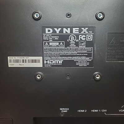 Dynex DX-15E220A12 15” LCD TV HDMI/VGA/COMP WITH REMOTE *TESTED