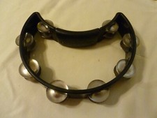 RHYTHM TECH PRO TAMBOURINE - BLACK - W/STAINLESS STEEL JINGLES - PRE-OWNED