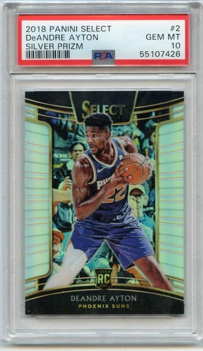 2018-19 PANINI SELECT #2 DeANDRE AYTON "SILVER PRIZM" ROOKIE RC - PSA 10 (07426)
