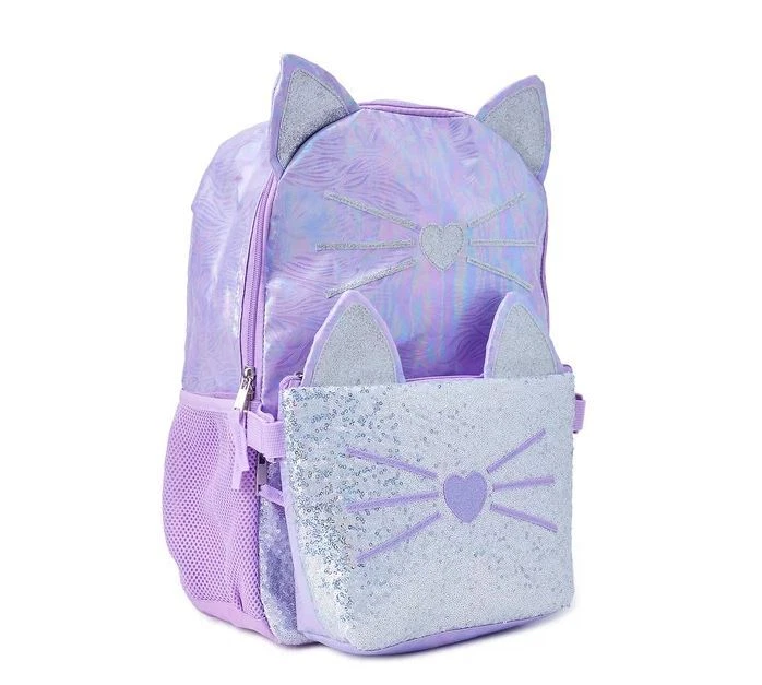 KITTY BACKPACK for Girls Kids17-Inch with Lunch Bag 2-Piece Set, Purple  Kitty | eBay