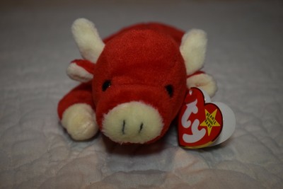 Ultra Rare BEANIE BABY Snort The Bull Vintage 1995 Tag Errors PVC style 4002 | eBay