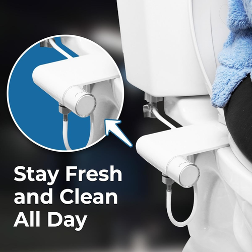 Ultra Thin Bidet Attachment for Toilet with Self Cleaning Dual Nozzles - No Wiri - Picture 2 of 9