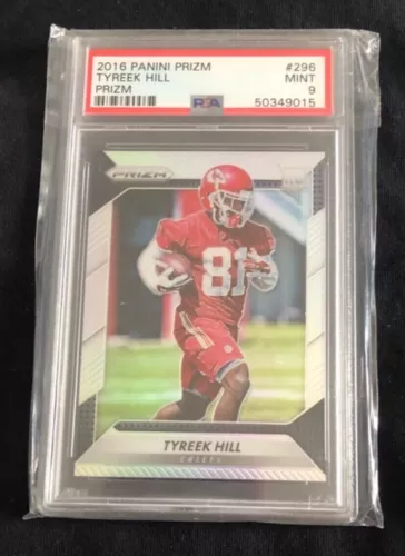 2016 Panini Prizm Rookie Silver Prizm Tyreek Hill #296 PSA 9 MINT Rookie RC