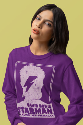 David Bowie Long Sleeve T- Shirt Sizes S-2xl Punk shirt Girl Punk Tattoo Shirt