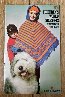 BROOKE SHIELDS 1977 Model Red Heart Children s World Coats & Clark Sz 6-12 Bk263