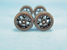 1/64 Wheels 1/64 Wheel and Tire Set Real Riders BBS SR Style Black V-113