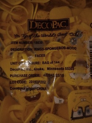 decopac cake toppers Sponge Bob 144 Pieces 