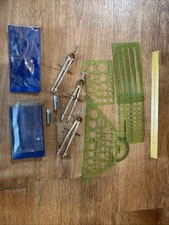 Vintage Drafting Tools - Templates, Compasses, Triangle Scale Ruler