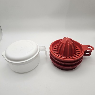 Tupperware Cooks Maid Set Grater Egg Separator Juicer Red and