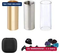 Guitar Slide, Set of 1 Glass Slide, 1 Steel Slide and 1 Brass Guitar Slide, Bonu