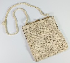 Vintage 1960's ADG Fashion Imports Hong Kong Crochet Purse w/Adjustable Strap