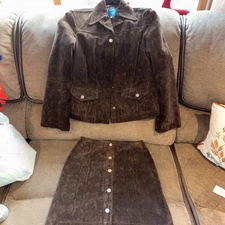 Vtg Jean’s De Christian Lacroix Gilmar 100% Pelle Leather/ Suede Suit Wms 6 (40)