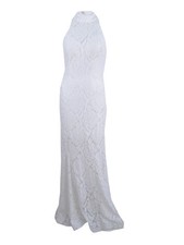 Betsy  Adam Women's  Lace Open-Back Mermaid Gown 0, Ivory 749709285010