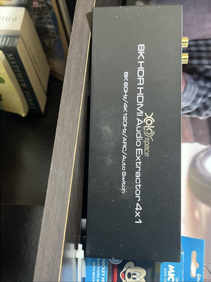 8K 60HZ HDMI Switch 4 In 1 Out with 7.1CH Audio Extractor and ARC, HDMI 2.1 S...