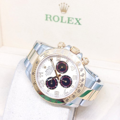Rolex 40mm 18K Half Yellow Gold Panda Dial Daytona REF: 116523 (2008)