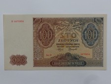 WWII 1941 POLAND EMISSIONS BANK 100 ZLOTYCH P-103 AU+ SUPER NICE! MUST SEE!