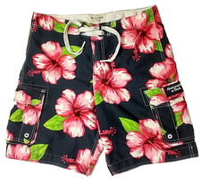 Ambercrombie  Fitch black floral swim shorts trunks tuggers Hawaiian surf XL
