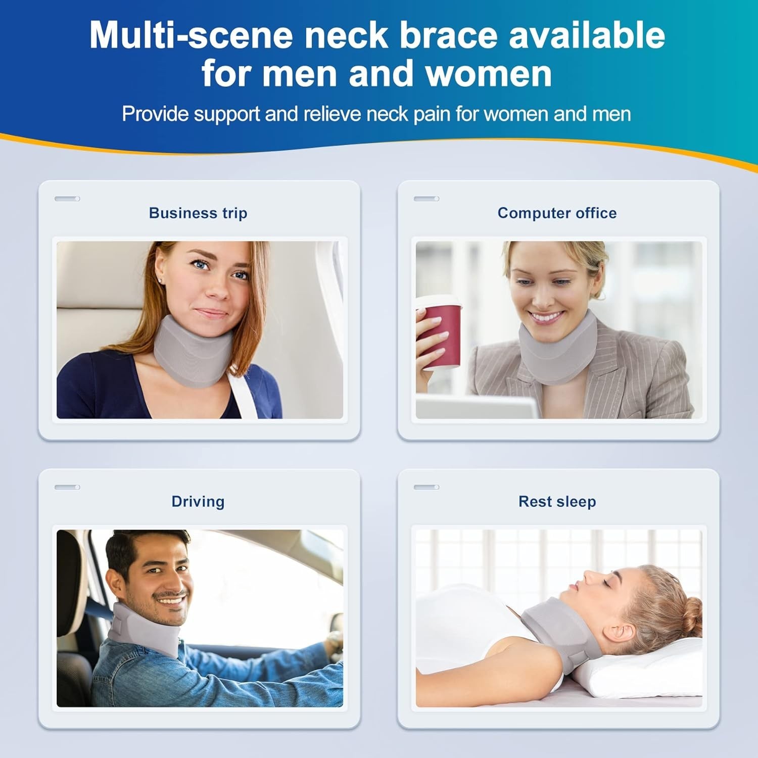 Neck Brace for Neck Pain and Support, Hard Neck Support Relieves Pain & Pressure