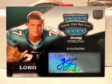 2008 Bowman Sterling JAKE LONG Rookie Auto Memorabilia Miami Dolphins
