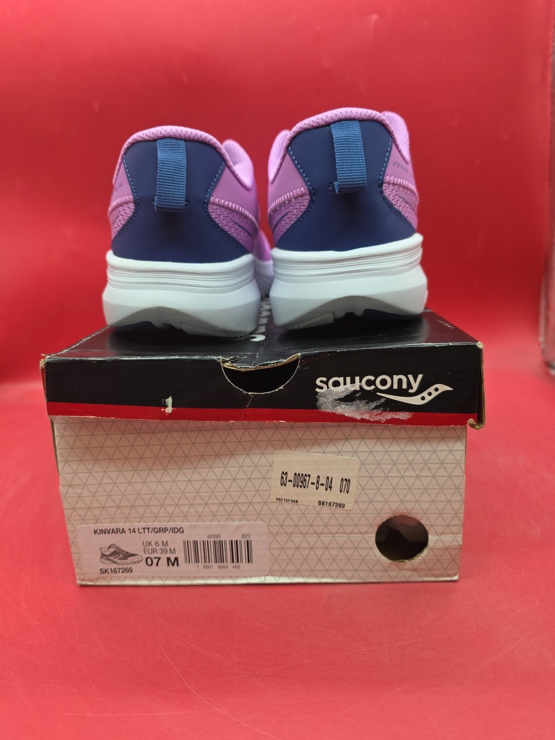 Saucony Running Shoe Girls Size 7M ‘Kinvara 14’ Rose/Peony SK167269  thumbnail 2