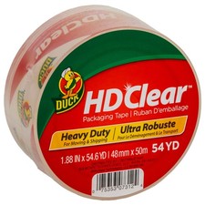Duck HD Clear Packing Tape - 1 Roll of Strong 1 Roll, 54.6 yds, Crystal