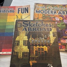 Vintage Art Instruction Book Lot   Sketches Abroad, Modern Art  Painting Fun