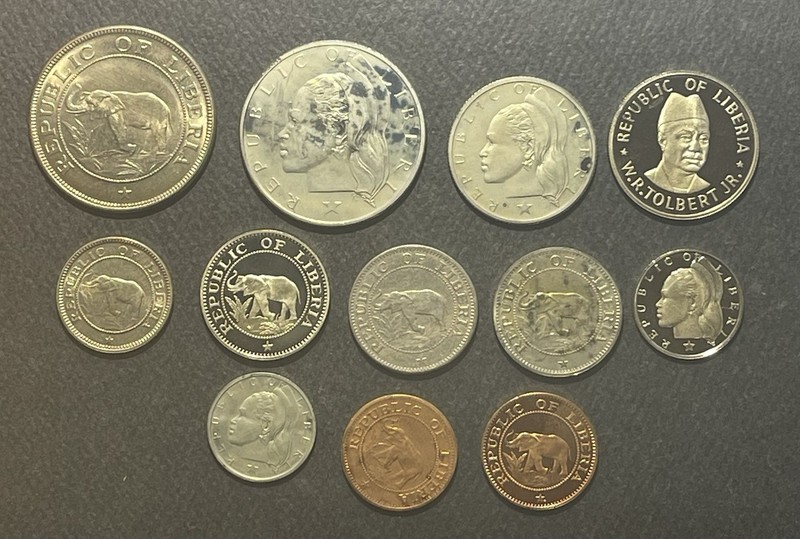 Liberia Mixed Years & Denominations Minor Coins: Lot of 12