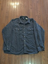 Vintage Woolrich Charcoal/Black Chamois Shirt Made in USA - Size XXL