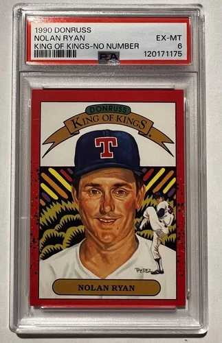 1990 Donruss Nolan Ryan King Of Kings - Error - No Number Texas Rangers PSA 6