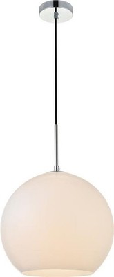 Baxter Chrome Pendant Light with Frosted Glass | Modern Elegance