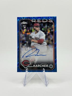#ad 2024 Topps Chrome Update Auto Ricky Karcher #RA RK Blue RayWave Refractor 150 $12.67