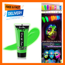 Neon Green Body Paint Washable 2.37oz UV Blacklight Neon Face Paint Water Based