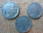 Three Early Buffalo Nickels – 1919, 1920, 1921