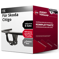 Für Skoda Citigo (MisterDotCom) Anhängerkupplung starr + E-Satz 13pol spezifisch