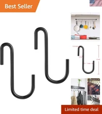 Stylish 3 Inch Heavy Duty S Hooks - 10 Pack for Kitchen & Home Organization