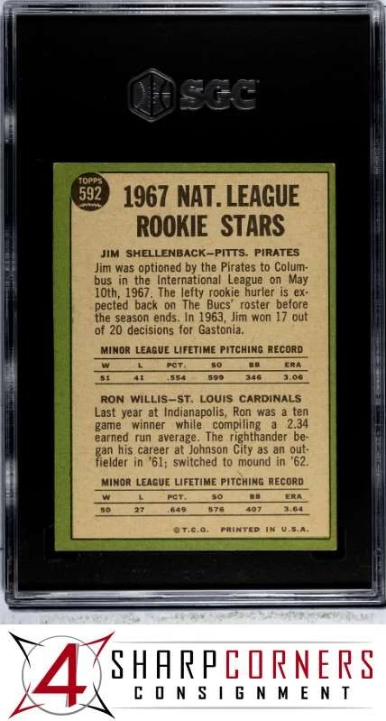 1967 TOPPS #592 N.L. ROOKIES POP 9 SGC 5 - Image 2 of 4