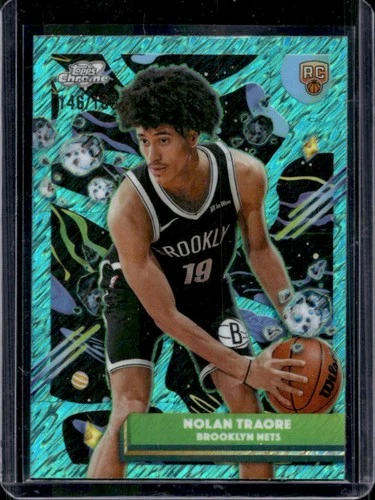 2025-26 Topps Cosmic Chrome Nolan Traore RC Aqua Equinox Refractor #/199 Nets