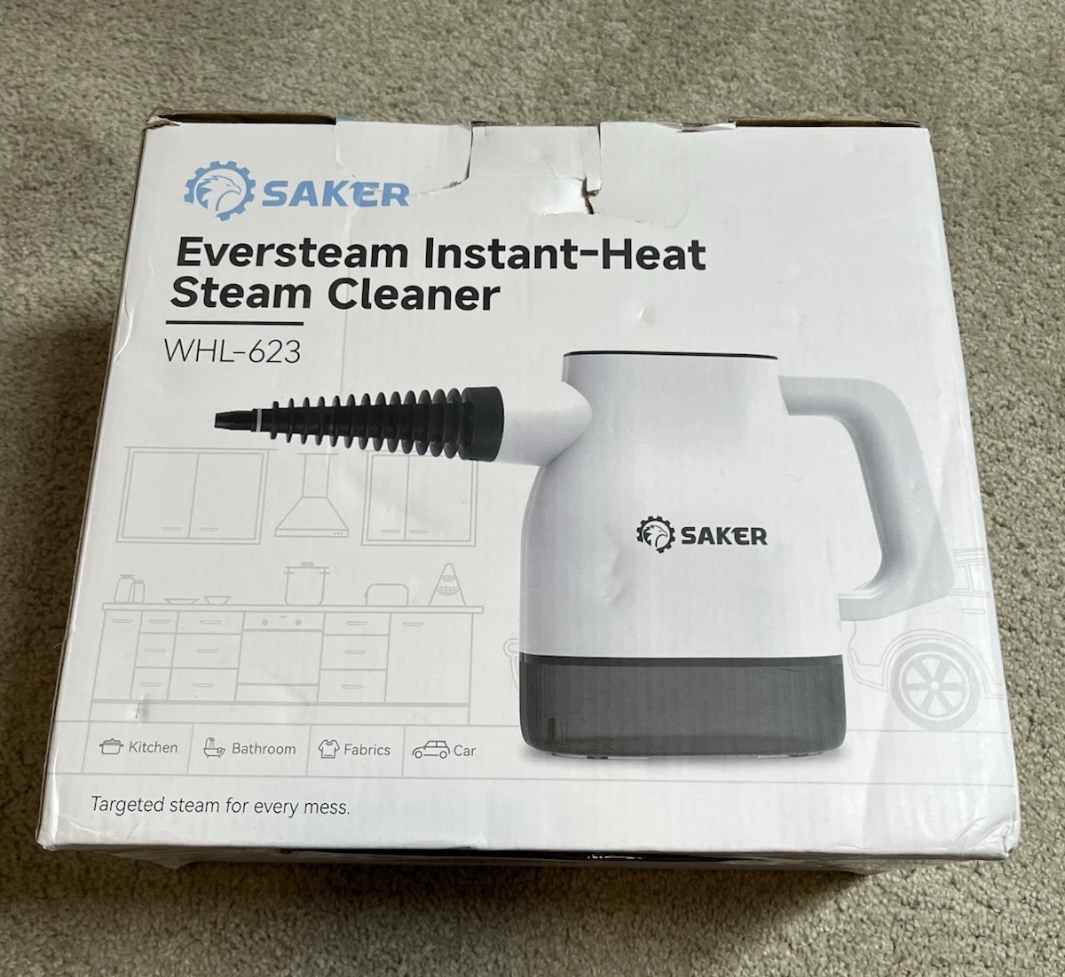 NEW Saker EverSteam Handheld Steam Cleaner Instant Heat Portable Home Steamer