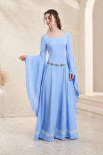 Women's Medieval Renaissance Costume Dress Historical Retro Lace LARP Gown